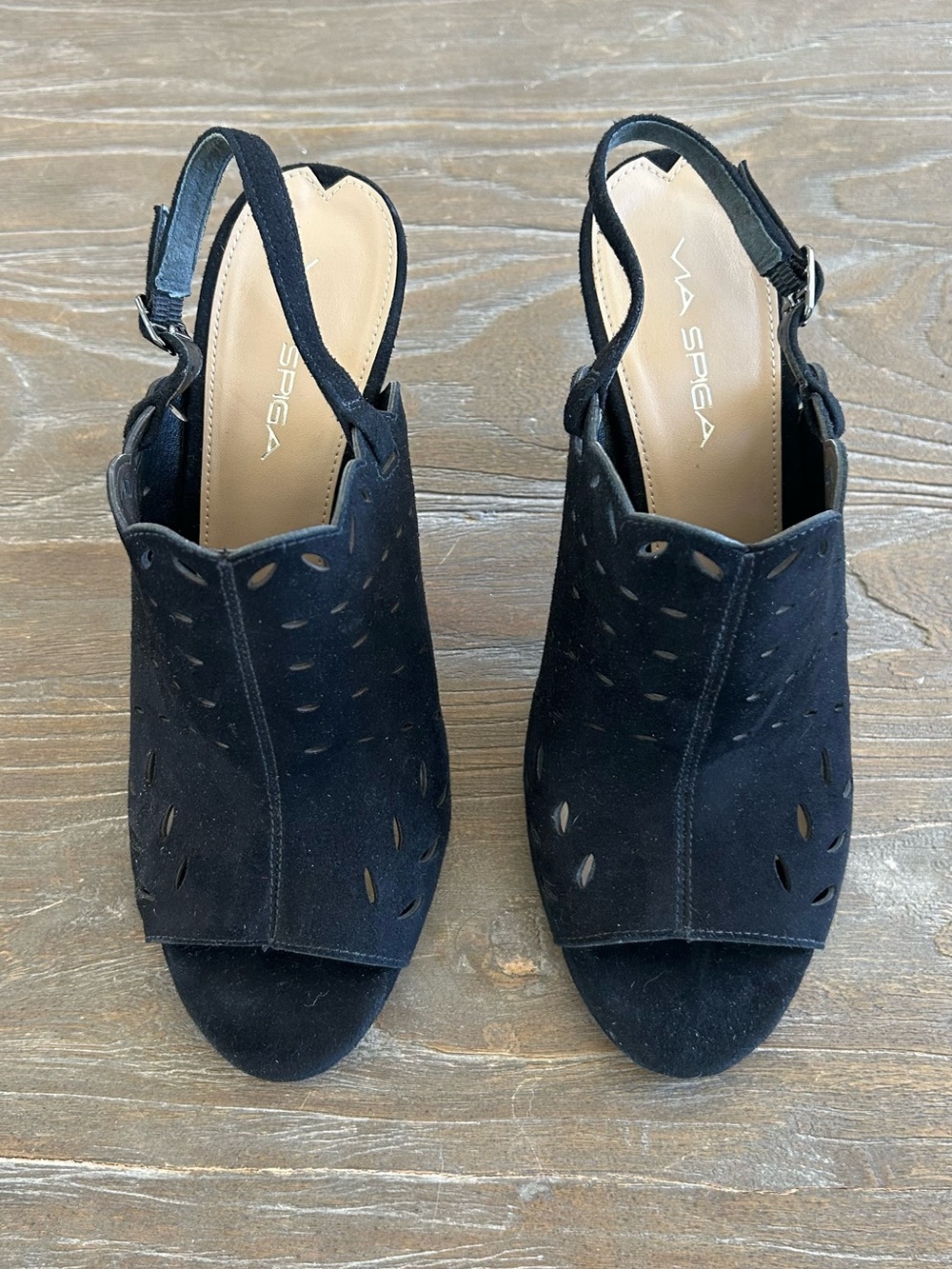 Via Spiga Black Suede Sandal
